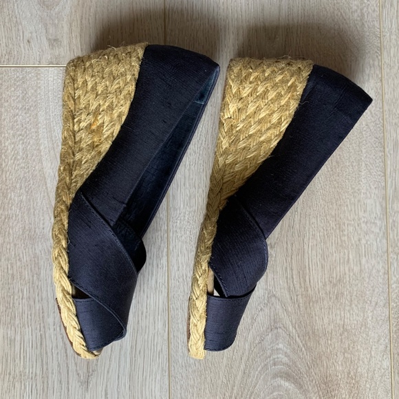 Lauren Ralph Lauren NWOT Wedge Metallic Blue 6.5B - Picture 5 of 8